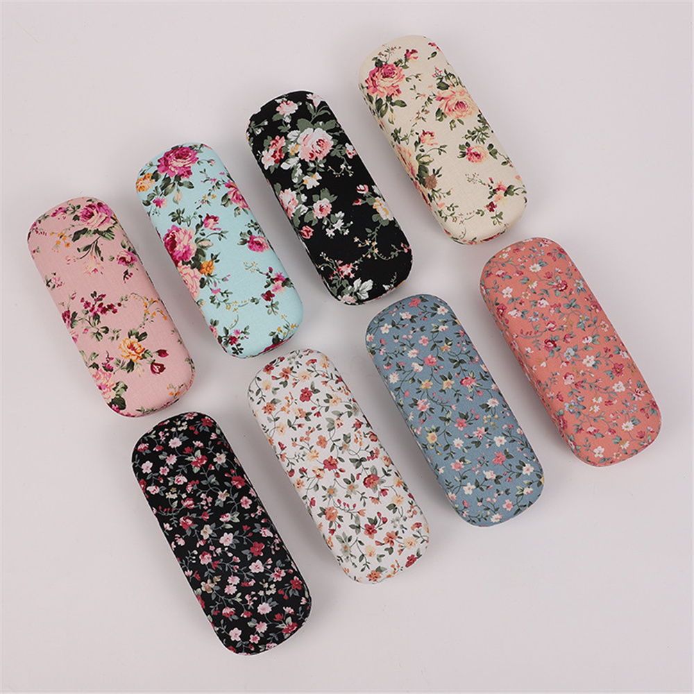 Lens Case Pouch - Retro Floral Glasses Case Flower Printed