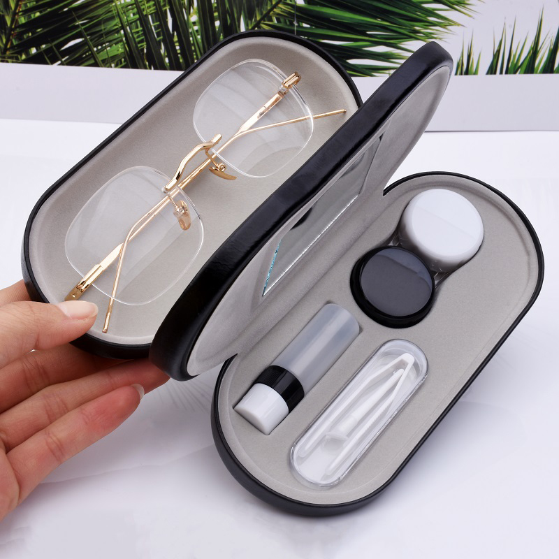 Lens Case Pouch - Compression-Resistant Dual-Purpose Double-Layer Contact Lens Case,