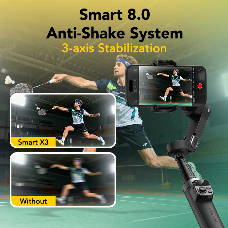 AOCHUAN Smart X3 360° Pan Rota - Handheld Stabilizer Gimbal recension och pris