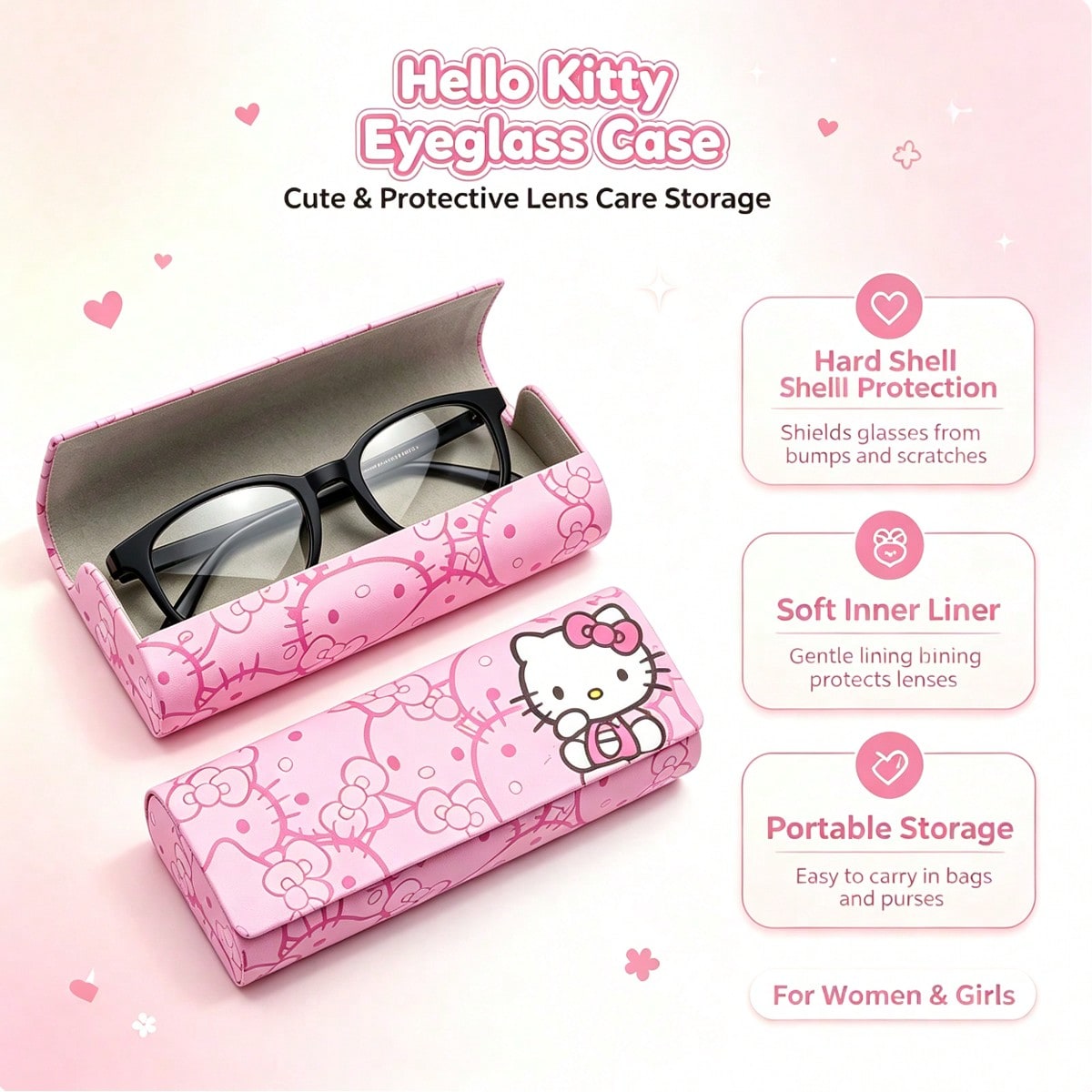 Hello Kitty Hard Glasses Case, - Lens Case Pouch recension och pris