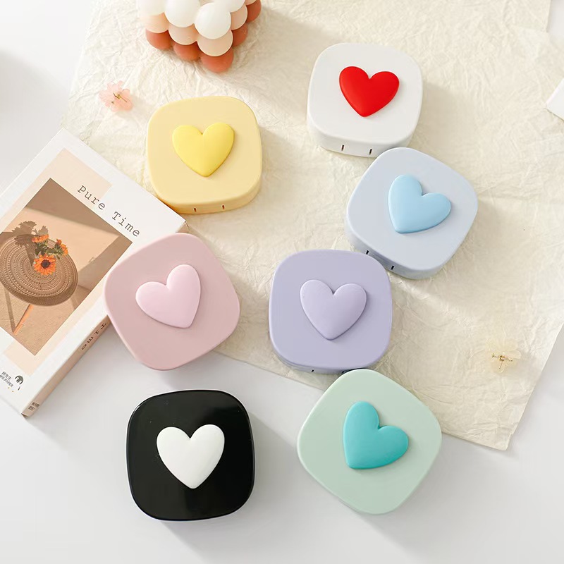 Heart Contact Lens Case with M - Lens Case Pouch recension och pris