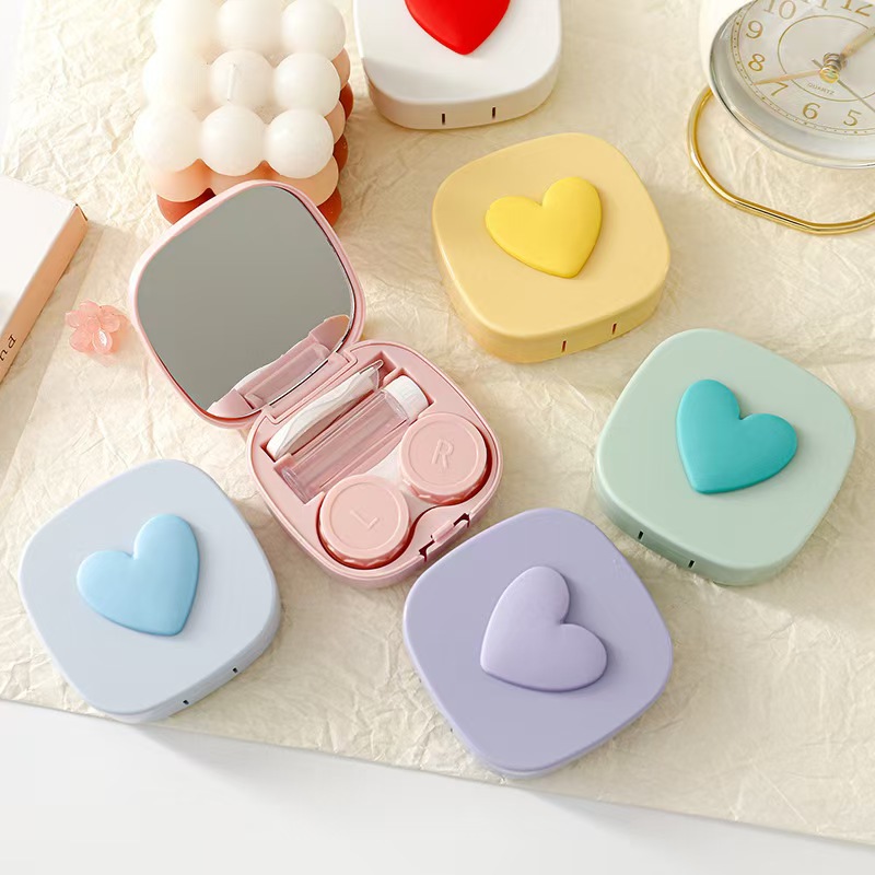 Heart Contact Lens Case with M - Lens Case Pouch recension och pris