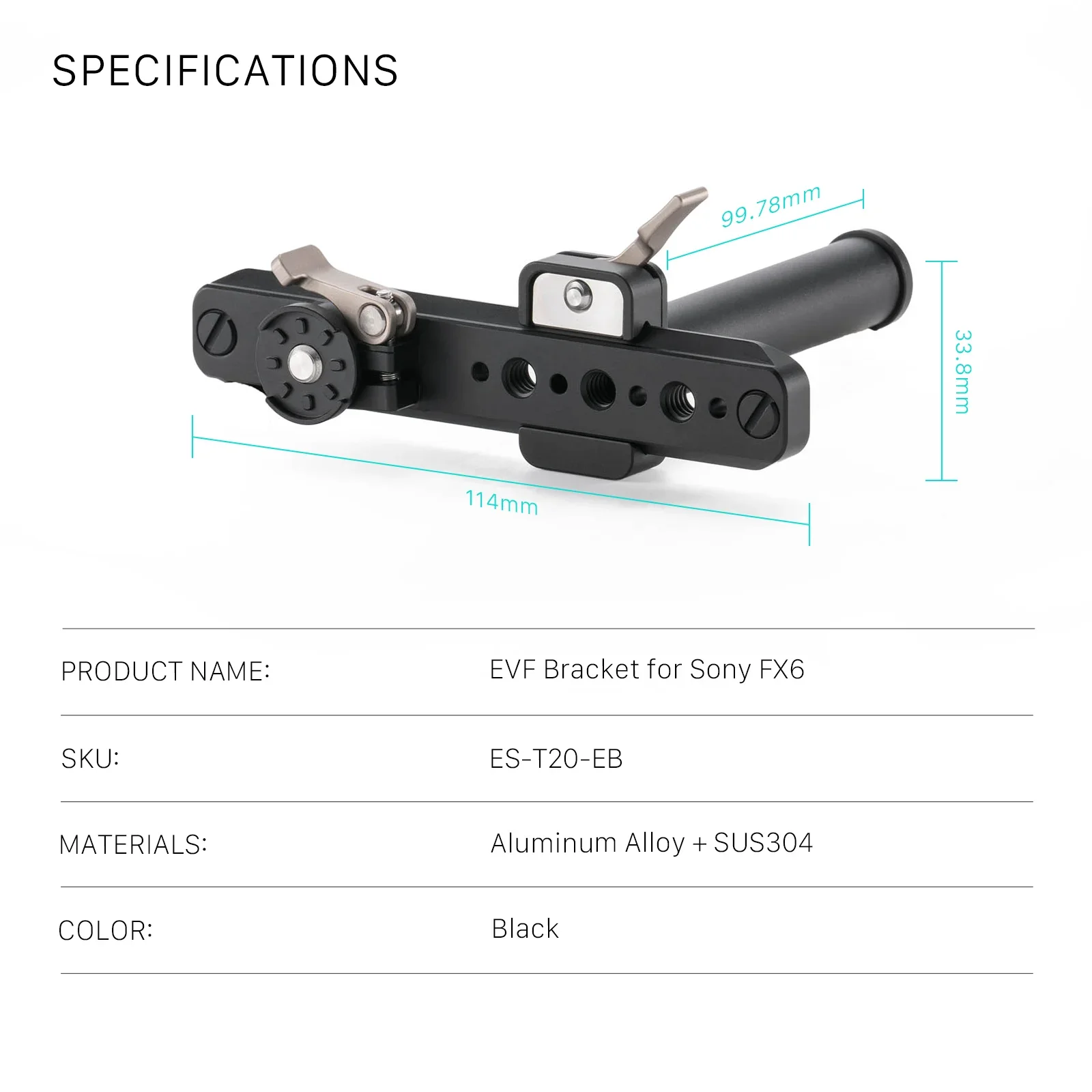 TILTA ES-T20-EB EVF Bracket fo - Camera Cage Baseplate recension och pris